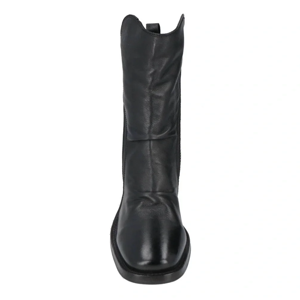 MOMA Black Leather Boots - Picture 3 of 13